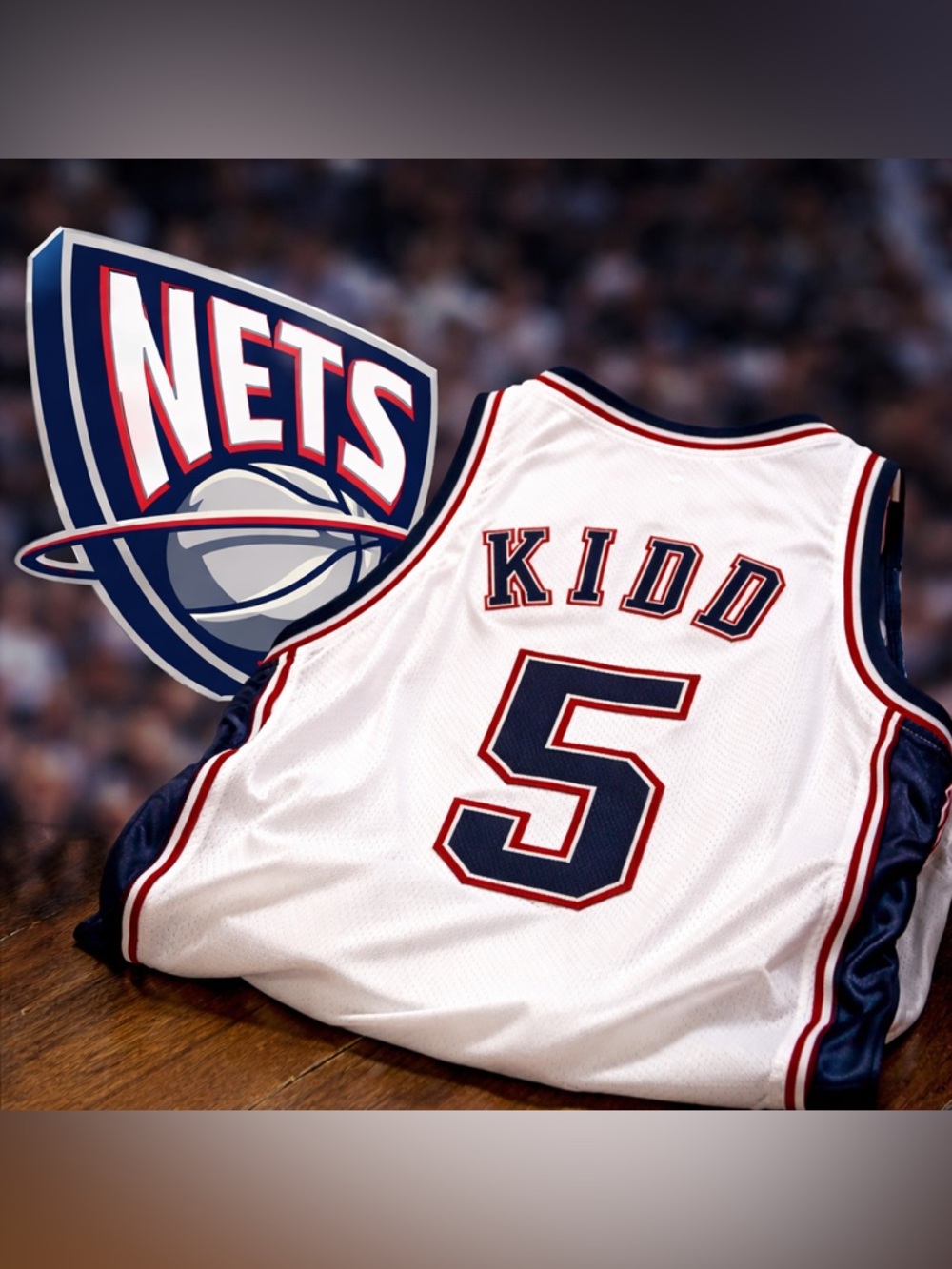 Mens Authentic NJ Nets Jason Kidd Jersey